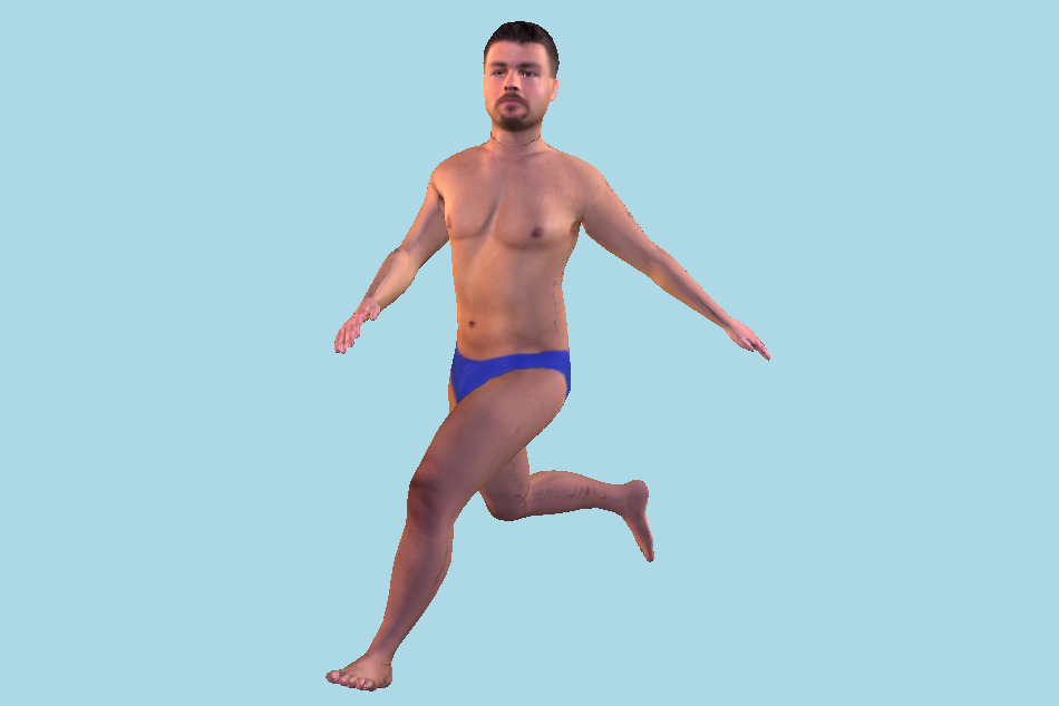 Man Sport at Beach 3d model